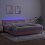 Casa si Gradina - Mobilier - Paturi si accesorii - Paturi - Pat cu arcuri, saltea & LED, roz, 180x200 cm, catifea - Infinity.ro