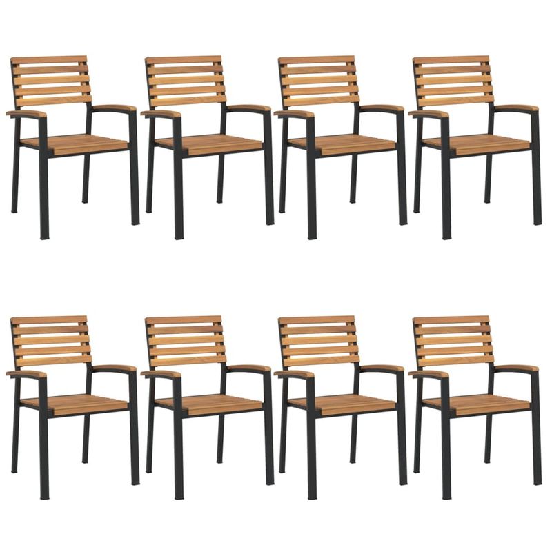 Casa si Gradina - Gradina si terasa - Mobilier exterior - Seturi mobila gradina - Set mobilier de gradina, 9 piese, lemn masiv de acacia si metal - Infinity.ro
