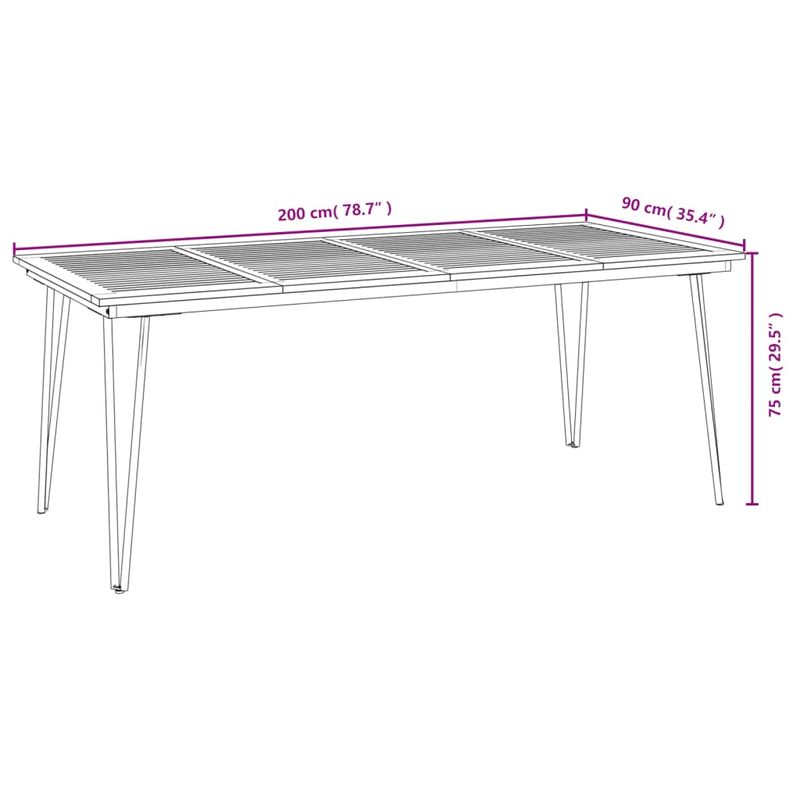 Casa si Gradina - Gradina si terasa - Mobilier exterior - Seturi mobila gradina - Set mobilier de gradina, 9 piese, lemn masiv de acacia si metal - Infinity.ro