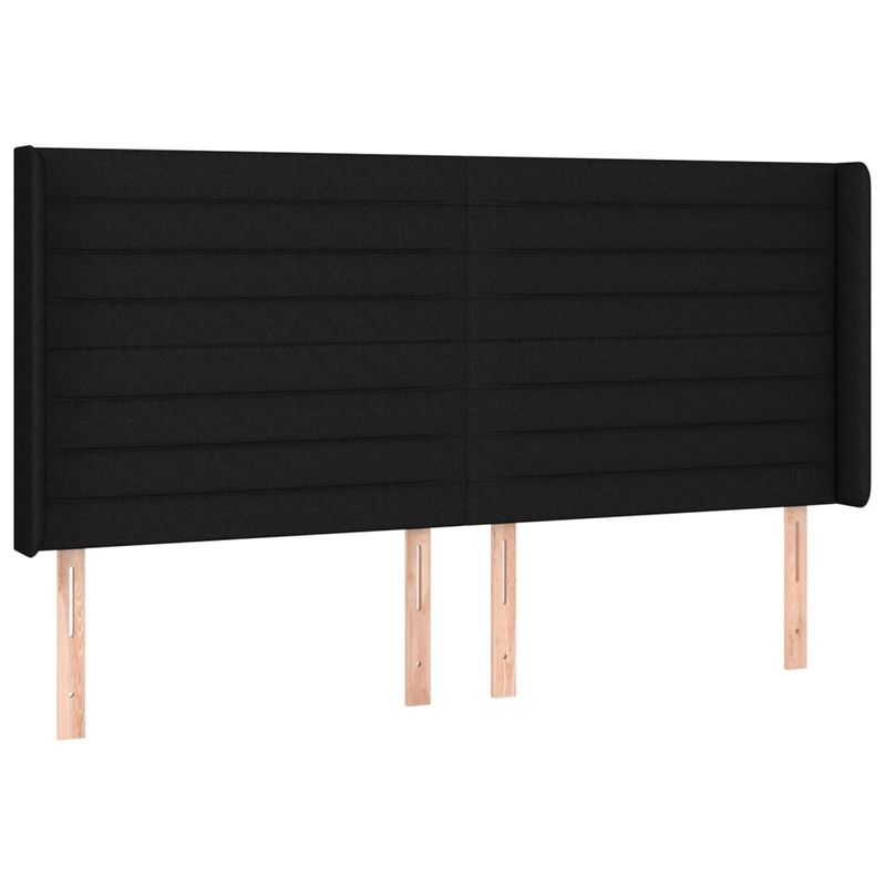 Casa si Gradina - Mobilier - Paturi si accesorii - Paturi - Pat cu arcuri, saltea si LED, negru, 200x200 cm, textil - Infinity.ro