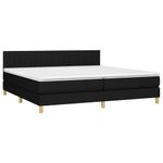Casa si Gradina - Mobilier - Paturi si accesorii - Paturi - Pat box spring cu saltea, negru, 200x200 cm, textil - Infinity.ro