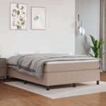Casa si Gradina - Mobilier - Paturi si accesorii - Paturi - Pat box spring cu saltea, cappuccino, 140x190cm piele ecologica - Infinity.ro