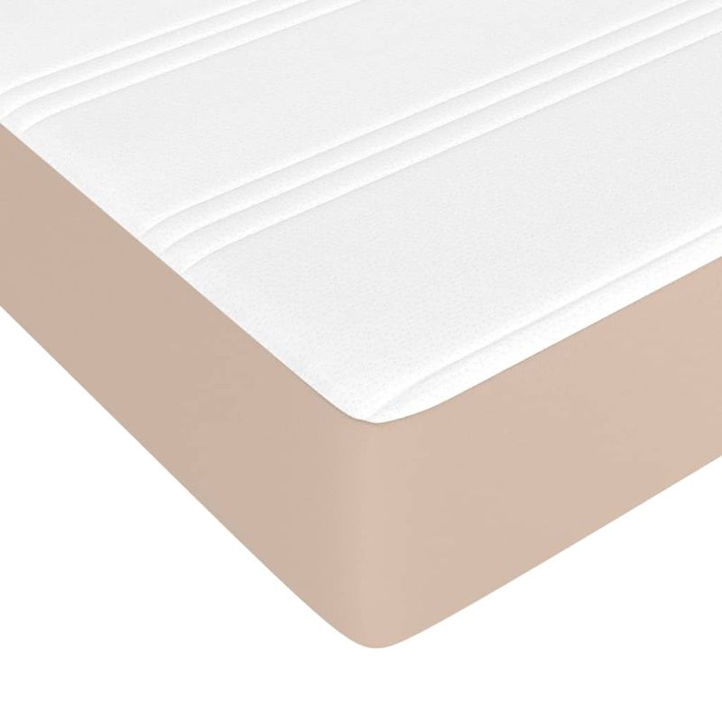 Casa si Gradina - Mobilier - Paturi si accesorii - Paturi - Pat box spring cu saltea, cappuccino, 140x190cm piele ecologica - Infinity.ro