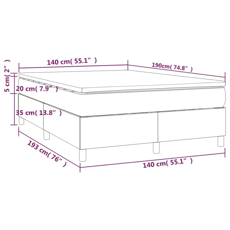 Casa si Gradina - Mobilier - Paturi si accesorii - Paturi - Pat box spring cu saltea, cappuccino, 140x190cm piele ecologica - Infinity.ro