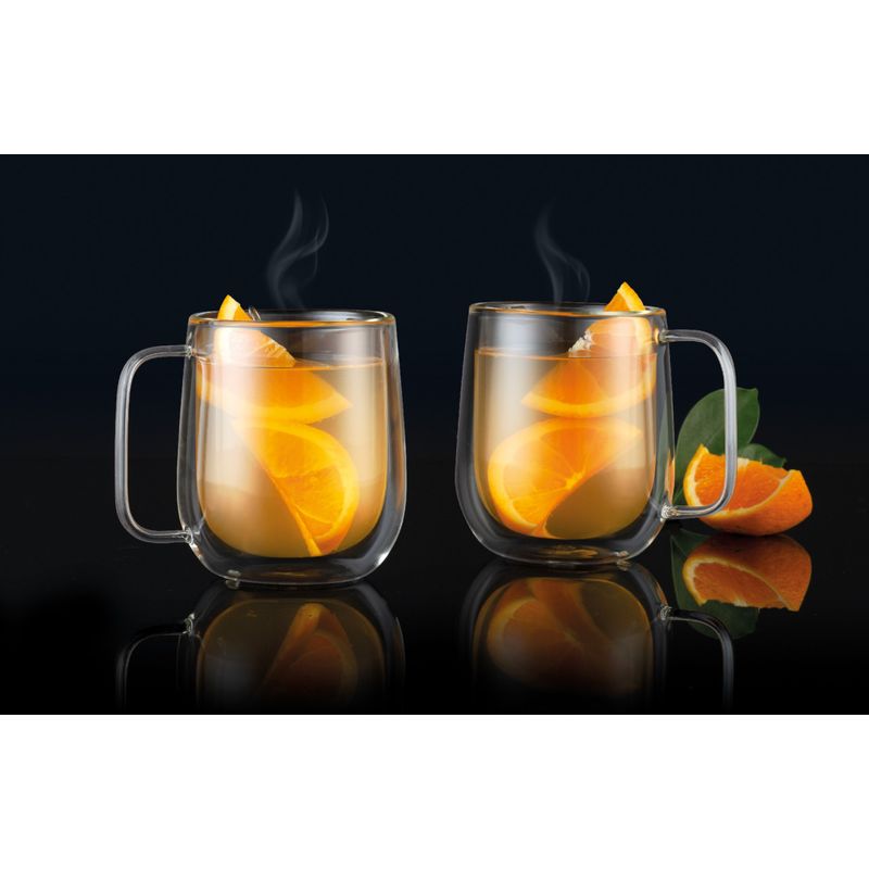 Casa si Gradina - Bucatarie si vesela - Cani si pahare - Cani si cesti - Set 2 cani 390 ml, sticla termorezistenta, AMBITION Mia - Infinity.ro