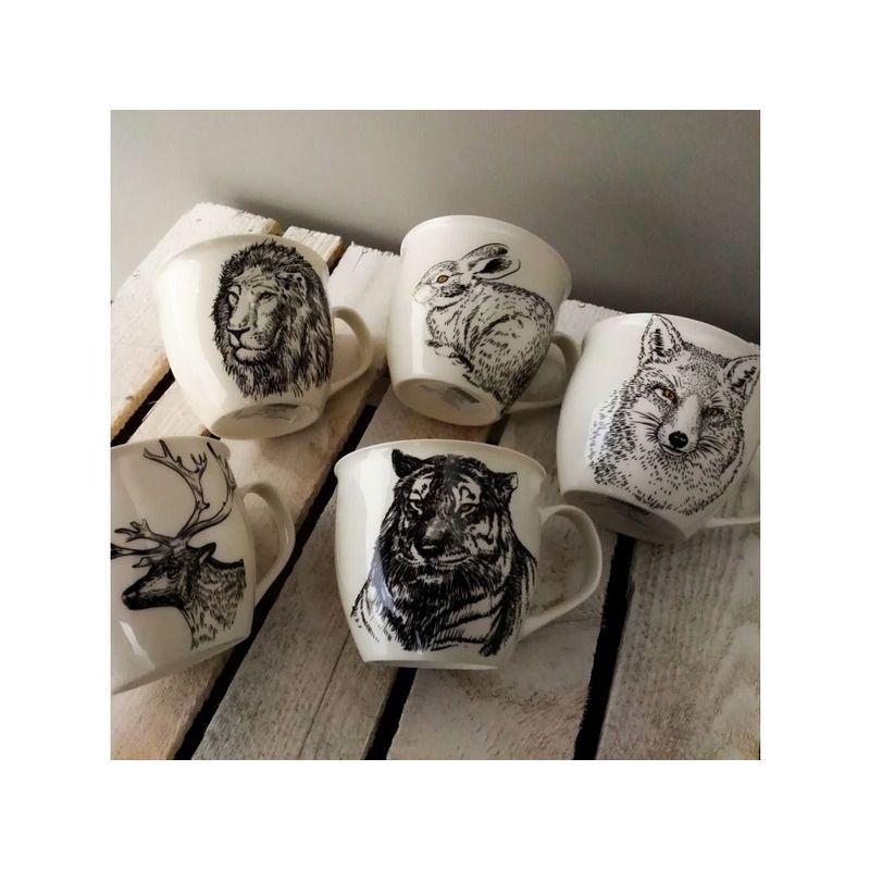 Casa si Gradina - Bucatarie si vesela - Cani si pahare - Cani si cesti - Cana mare portelan 550 ml, model Cerb, AMBITION Wild - Infinity.ro