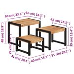 Casa si Gradina - Mobilier - Mese si birouri - Mese living - Mese suprapuse, 3 buc., lemn masiv cu finisaj de sheesham - Infinity.ro