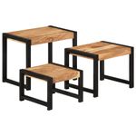 Casa si Gradina - Mobilier - Mese si birouri - Mese living - Mese suprapuse, 3 buc., lemn masiv cu finisaj de sheesham - Infinity.ro