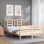 Casa si Gradina - Mobilier - Paturi si accesorii - Paturi - Cadru de pat cu tablie, 140x190 cm, lemn masiv - Infinity.ro
