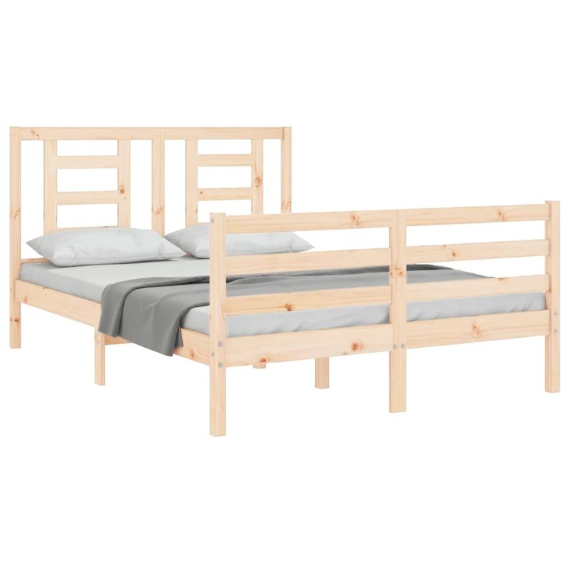 Casa si Gradina - Mobilier - Paturi si accesorii - Paturi - Cadru de pat cu tablie, 140x190 cm, lemn masiv - Infinity.ro