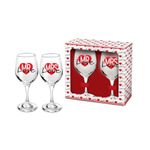 Casa si Gradina - Bucatarie si vesela - Cani si pahare - Pahare - Set 2 pahare vin 220 ml, Mrs&Mr Love, Bg-Tech - Infinity.ro