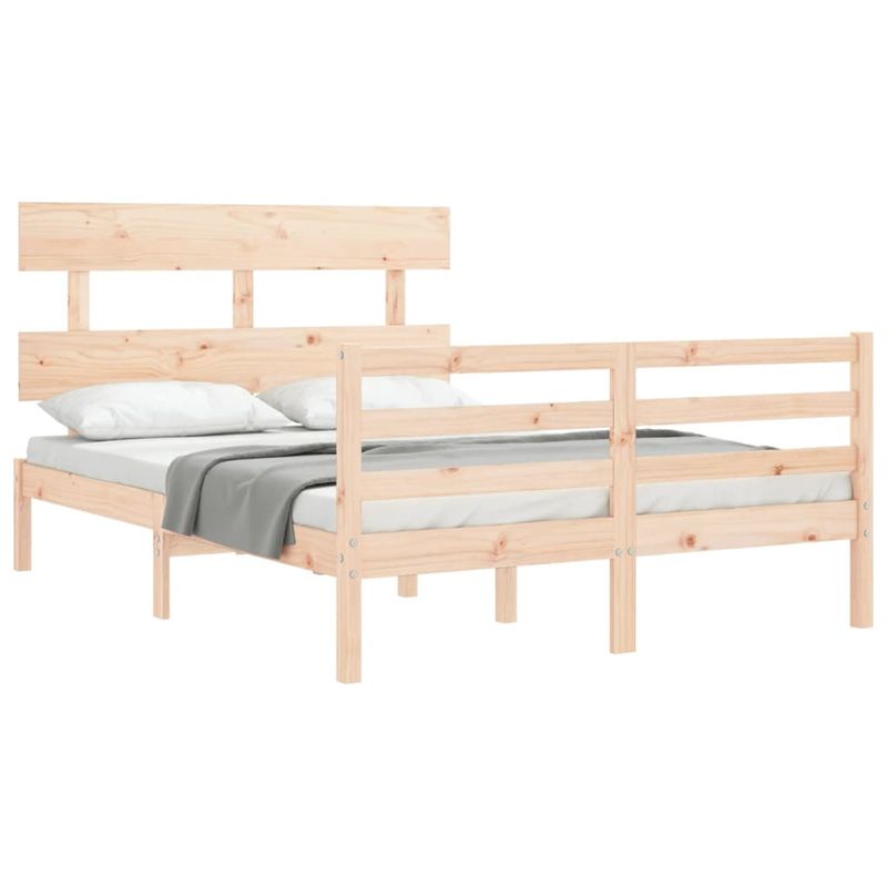 Casa si Gradina - Mobilier - Paturi si accesorii - Paturi - Cadru de pat cu tablie, 140x190 cm, lemn masiv - Infinity.ro
