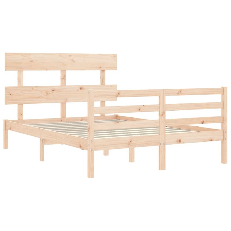 Casa si Gradina - Mobilier - Paturi si accesorii - Paturi - Cadru de pat cu tablie, 140x190 cm, lemn masiv - Infinity.ro