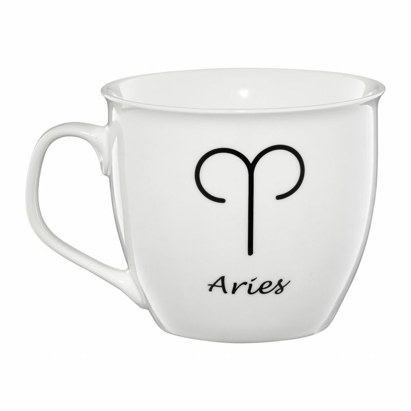 Casa si Gradina - Bucatarie si vesela - Cani si pahare - Cani si cesti - Cana mare portelan 550 ml, zodia Berbec, AMBITION Zodiac - Infinity.ro