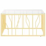 Casa si Gradina - Mobilier - Mese si birouri - Masute de cafea - Masa de cafea, auriu, 80x80x40 cm, otel inoxidabil si sticla - Infinity.ro