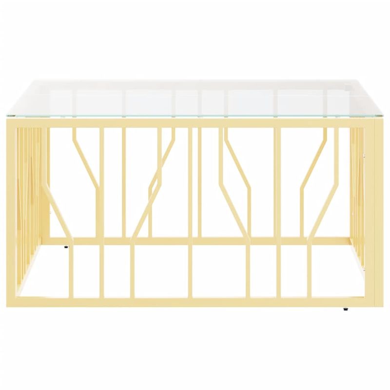 Casa si Gradina - Mobilier - Mese si birouri - Masute de cafea - Masa de cafea, auriu, 80x80x40 cm, otel inoxidabil si sticla - Infinity.ro