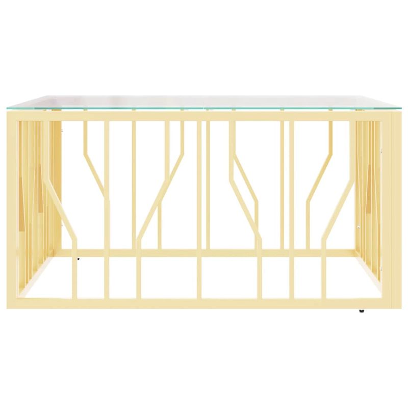 Casa si Gradina - Mobilier - Mese si birouri - Masute de cafea - Masa de cafea, auriu, 80x80x40 cm, otel inoxidabil si sticla - Infinity.ro