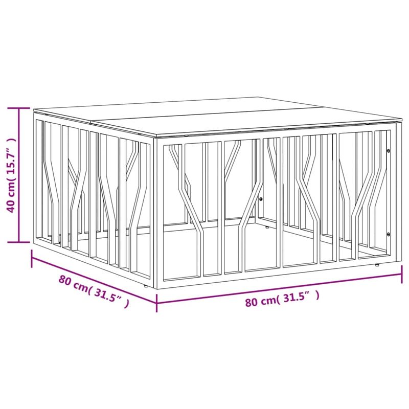 Casa si Gradina - Mobilier - Mese si birouri - Masute de cafea - Masa de cafea, auriu, 80x80x40 cm, otel inoxidabil si sticla - Infinity.ro