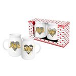 Casa si Gradina - Bucatarie si vesela - Cani si pahare - Cani si cesti - Set 2 cani portelan 350 ml, Mrs&Mr, Bg-Tech - Infinity.ro