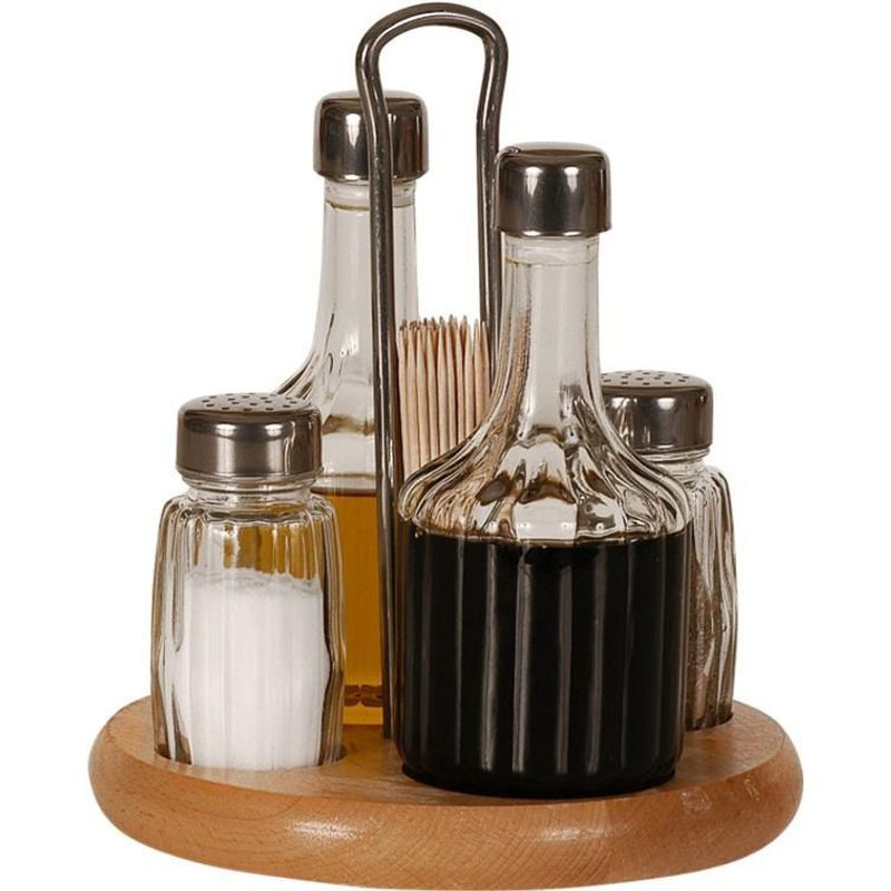 Casa si Gradina - Bucatarie si vesela - Ustensile bucatarie - Oliviere - Set oliviera cu suport din lemn, 4 piese, PRACTIC President Line - Infinity.ro