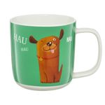 Casa si Gradina - Bucatarie si vesela - Cani si pahare - Cani si cesti - Cana portelan 370 ml, model catel, verde, AMBITION Pets - Infinity.ro
