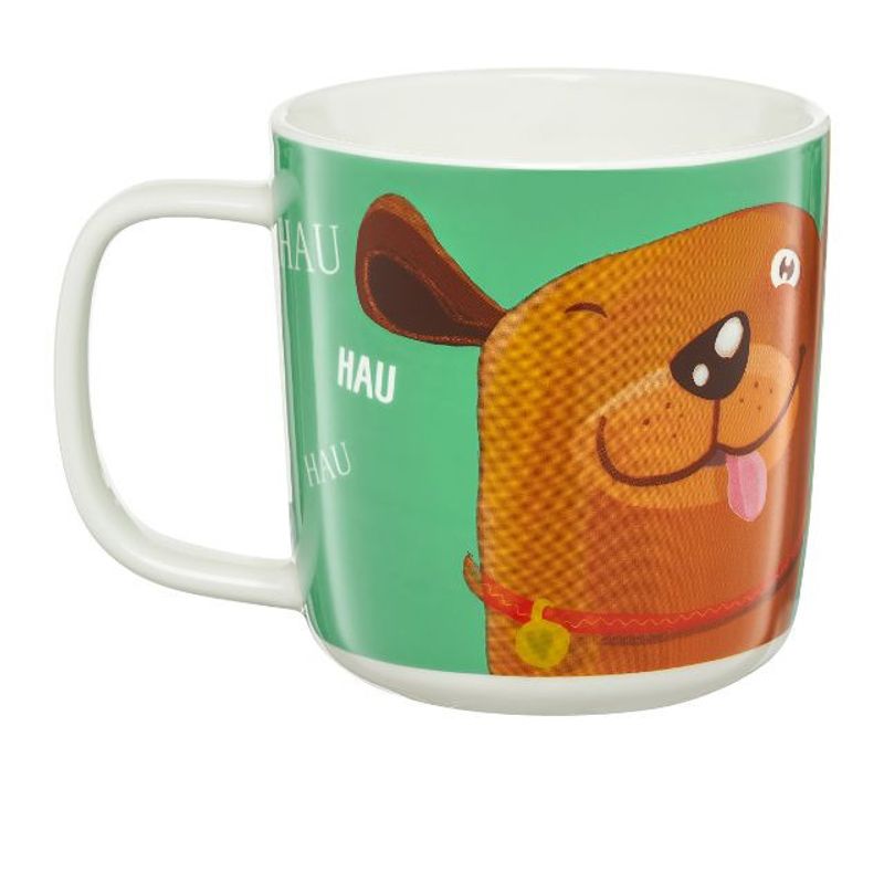 Casa si Gradina - Bucatarie si vesela - Cani si pahare - Cani si cesti - Cana portelan 370 ml, model catel, verde, AMBITION Pets - Infinity.ro