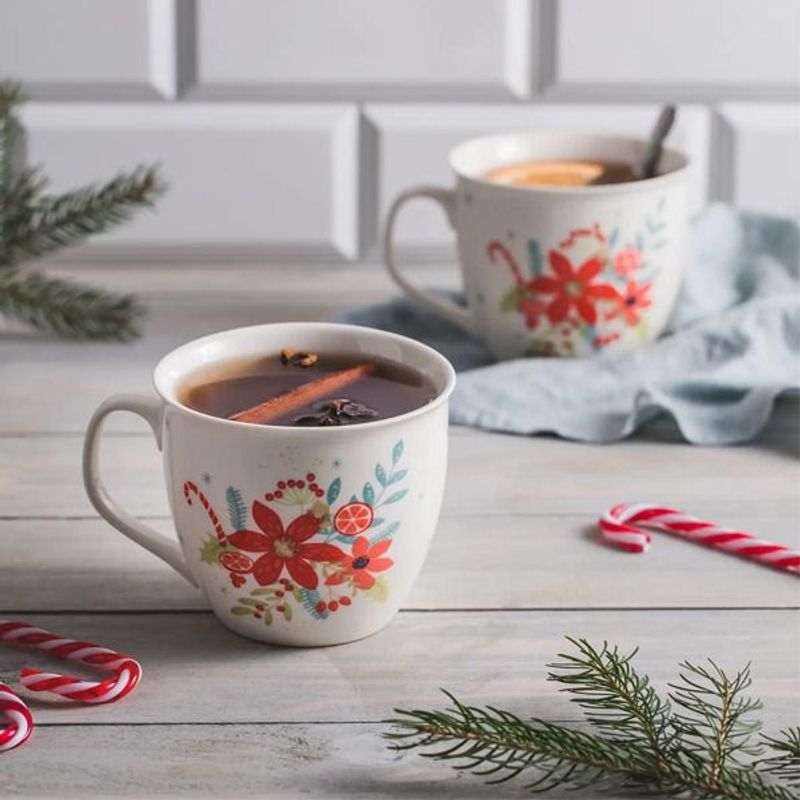 Casa si Gradina - Bucatarie si vesela - Cani si pahare - Cani si cesti - Cana mare portelan 550 ml, alb, AMBITION Holly - Infinity.ro