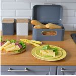 Casa si Gradina/Bucatarie si vesela/Organizare si depozitare bucatarie/Cutii alimentare - Cutie depozitare paine, gri, AMBITION Nordic - Infinity.ro