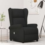 Casa si Gradina - Mobilier - Scaune si fotolii - Fotolii - Fotoliu electric rabatabil, spatar cu aripi, negru, textil - Infinity.ro