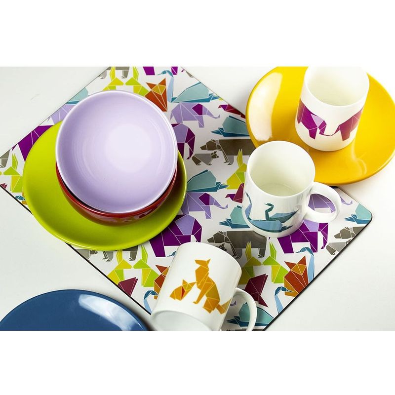 Casa si Gradina - Bucatarie si vesela - Cani si pahare - Cani si cesti - Cana portelan 350 ml, origami vulpe, AMBITION Happy - Infinity.ro