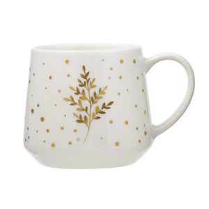 Cana portelan 460 ml, model crengi aurii, AMBITION Gold Tree