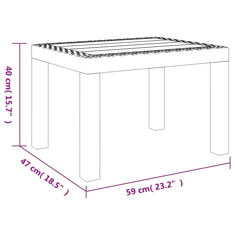 Casa si Gradina - Gradina si terasa - Mobilier exterior - Mese gradina - Masa de gradina, antracit, 59x47x40 cm, PP - Infinity.ro