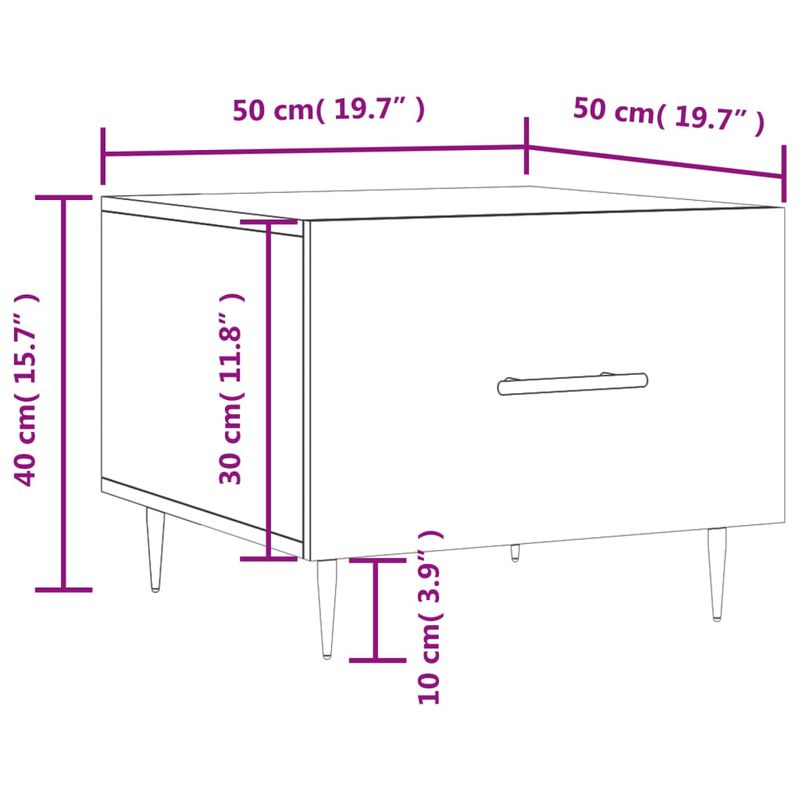 Casa si Gradina - Mobilier - Mese si birouri - Masute de cafea - Masuta de cafea, stejar sonoma, 50x50x40 cm, lemn prelucrat - Infinity.ro