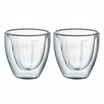 Casa si Gradina - Bucatarie si vesela - Cani si pahare - Pahare - Set 2 pahare cu pereti dubli 80 ml, sticla termorezistenta, model inima, AMBITION Mia - Infinity.ro