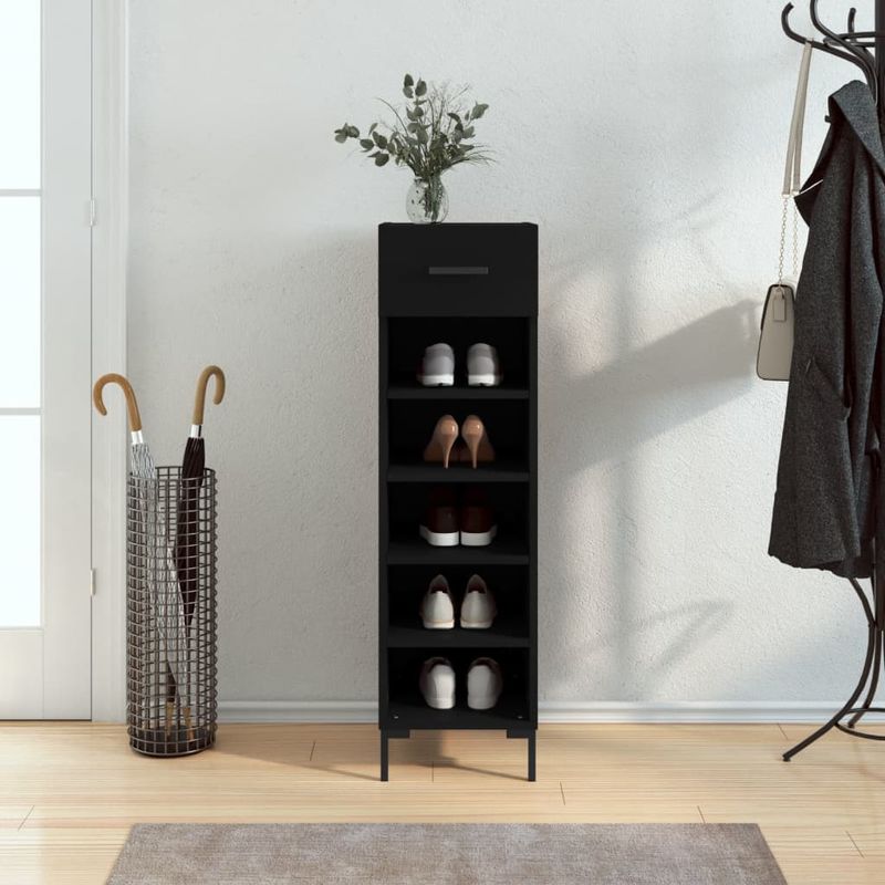 Casa si Gradina - Mobilier - Dulapuri si sifoniere - Dulapuri pantofi - Pantofar, negru, 30x35x105 cm, lemn compozit - Infinity.ro