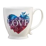 Casa si Gradina - Bucatarie si vesela - Cani si pahare - Cani si cesti - Cana portelan cu talpa 480 ml, inima multicolora, AMBITION Love Letters - Infinity.ro