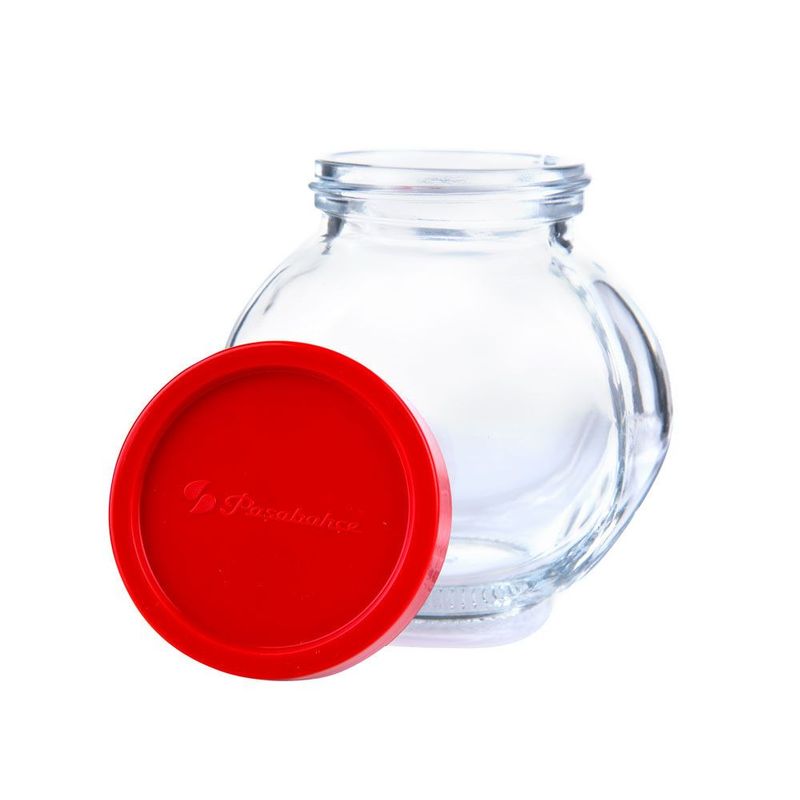 Casa si Gradina - Bucatarie si vesela - Organizare si depozitare bucatarie - Borcane si capace - Set borcane depozitare cu capac rosu 200 ml, 3 buc, PASABAHCE Bella - Infinity.ro