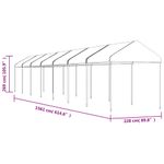 Casa si Gradina - Gradina si terasa - Umbrele si pavilioane - Pavilioane - Foisor cu acoperis, alb, 15,61x2,28x2,69 m, polietilena - Infinity.ro
