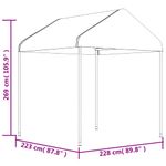Casa si Gradina - Gradina si terasa - Umbrele si pavilioane - Pavilioane - Foisor cu acoperis, alb, 15,61x2,28x2,69 m, polietilena - Infinity.ro