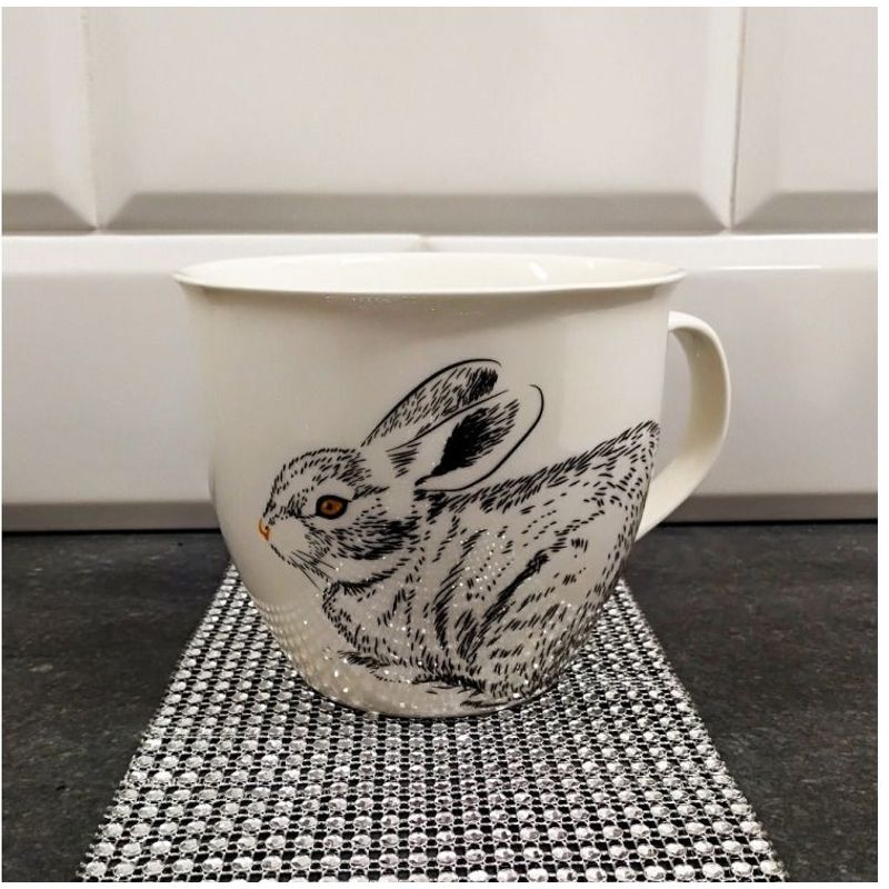 Casa si Gradina - Bucatarie si vesela - Cani si pahare - Cani si cesti - Cana mare portelan 550 ml, model Iepuras, AMBITION Wild - Infinity.ro