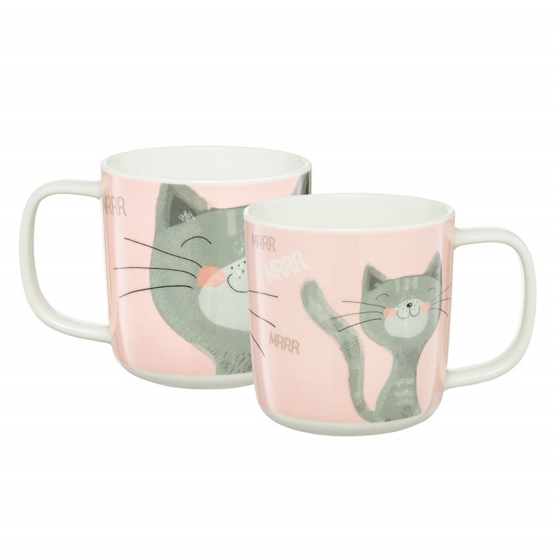 Casa si Gradina - Bucatarie si vesela - Cani si pahare - Cani si cesti - Cana portelan 370 ml, model pisica, roz, AMBITION Pets - Infinity.ro