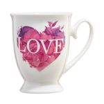 Casa si Gradina - Bucatarie si vesela - Cani si pahare - Cani si cesti - Cana portelan cu talpa 300 ml, inima roz, AMBITION Love Letters - Infinity.ro
