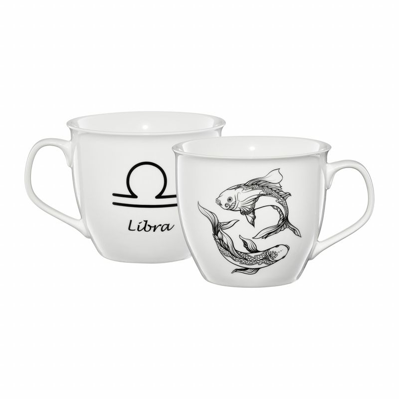 Casa si Gradina - Bucatarie si vesela - Cani si pahare - Cani si cesti - Cana mare portelan 550 ml, zodia Pesti, AMBITION Zodiac - Infinity.ro
