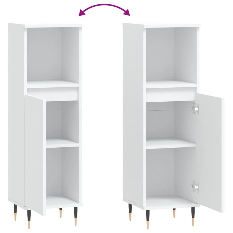 Casa si Gradina - Mobilier - Mobilier baie - Corpuri baie - Dulap de baie, alb, 30x30x100 cm, lemn prelucrat - Infinity.ro
