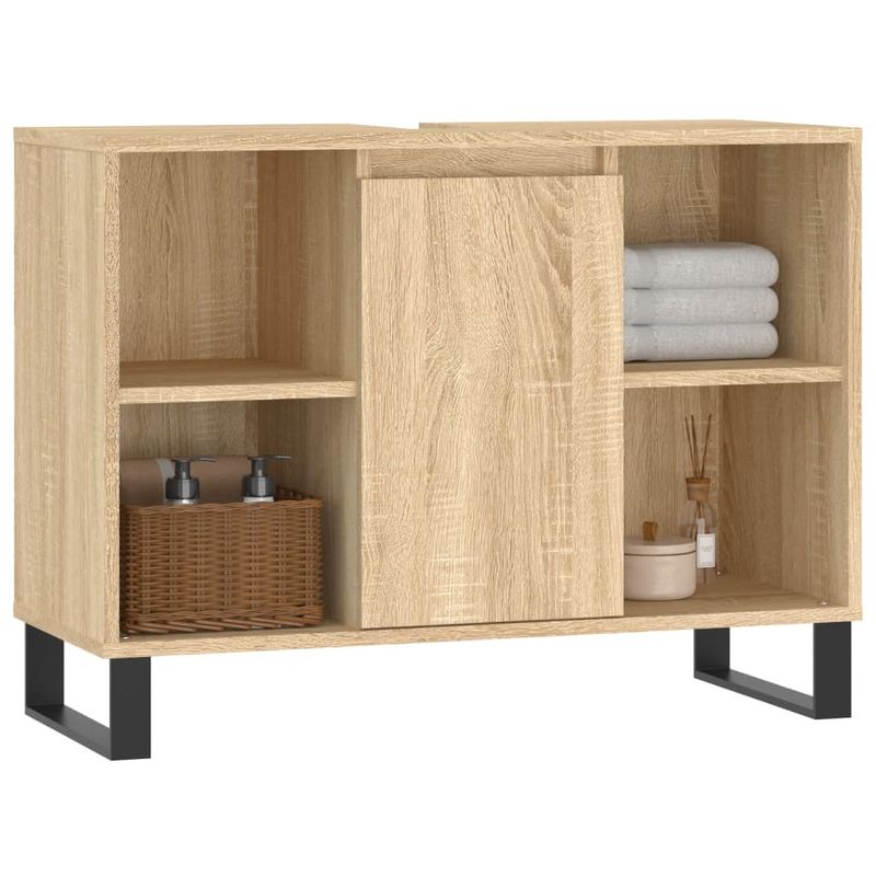 Casa si Gradina - Mobilier - Mobilier baie - Corpuri baie - Dulap pentru baie, stejar sonoma, 80x33x60 cm, lemn compozit - Infinity.ro