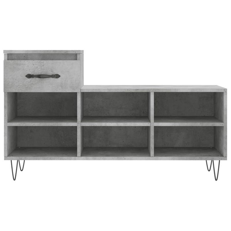 Casa si Gradina - Mobilier - Organizare si depozitare - Organizator incaltaminte - Pantofar, gri beton, 102x36x60 cm, lemn prelucrat - Infinity.ro