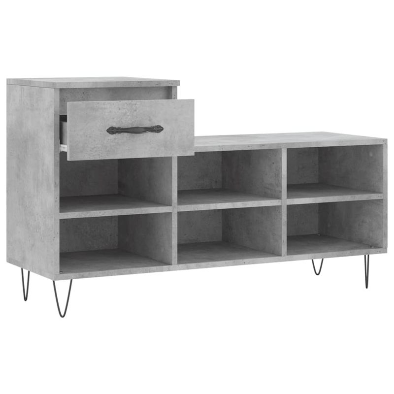 Casa si Gradina - Mobilier - Organizare si depozitare - Organizator incaltaminte - Pantofar, gri beton, 102x36x60 cm, lemn prelucrat - Infinity.ro
