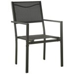 Casa si Gradina - Gradina si terasa - Mobilier exterior - Seturi mobila gradina - Set mobilier de gradina, 9 piese, negru, otel si textilena - Infinity.ro