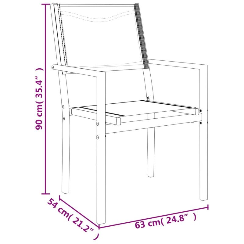 Casa si Gradina - Gradina si terasa - Mobilier exterior - Seturi mobila gradina - Set mobilier de gradina, 9 piese, negru, otel si textilena - Infinity.ro
