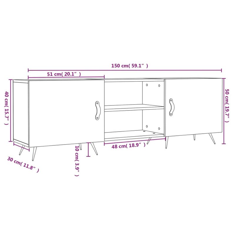 Casa si Gradina - Mobilier - Comode si corpuri - Comode - Comoda TV, negru, 150x30x50 cm, lemn compozit - Infinity.ro
